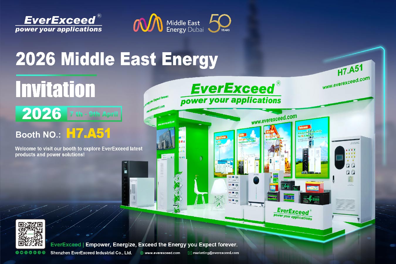 Besuchen Sie EverExceed auf der Middle East Energy 2026 – Zuverlässige Stromversorgung für kritische Energiebranchen.